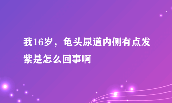 我16岁，龟头尿道内侧有点发紫是怎么回事啊