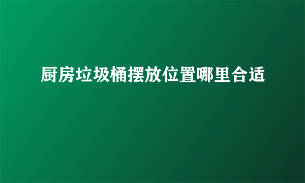 厨房垃圾桶摆放位置哪里合适