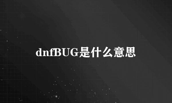 dnfBUG是什么意思