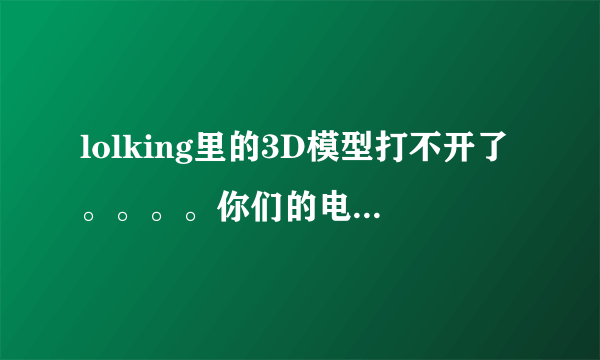 lolking里的3D模型打不开了。。。。你们的电脑能打开吗?