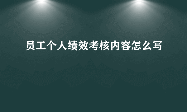 员工个人绩效考核内容怎么写