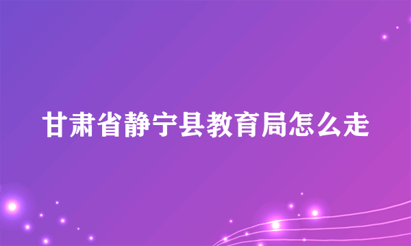 甘肃省静宁县教育局怎么走