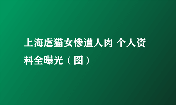 上海虐猫女惨遭人肉 个人资料全曝光（图）