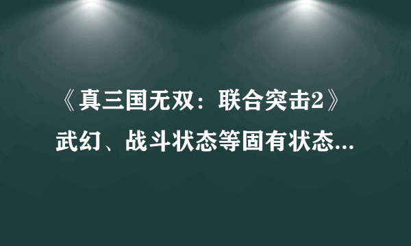 《真三国无双：联合突击2》武幻、战斗状态等固有状态解析和金手指修改