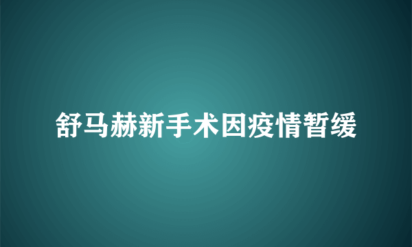 舒马赫新手术因疫情暂缓