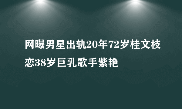 网曝男星出轨20年72岁桂文枝恋38岁巨乳歌手紫艳