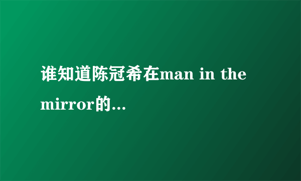 谁知道陈冠希在man in the mirror的MV中穿的那件黑色夹克是什么牌子？？