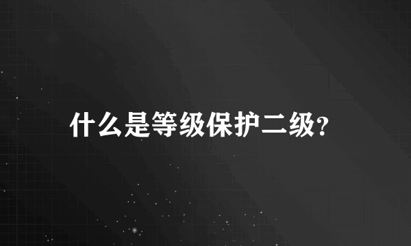 什么是等级保护二级？