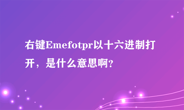 右键Emefotpr以十六进制打开，是什么意思啊？