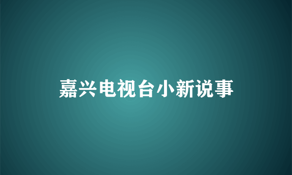 嘉兴电视台小新说事