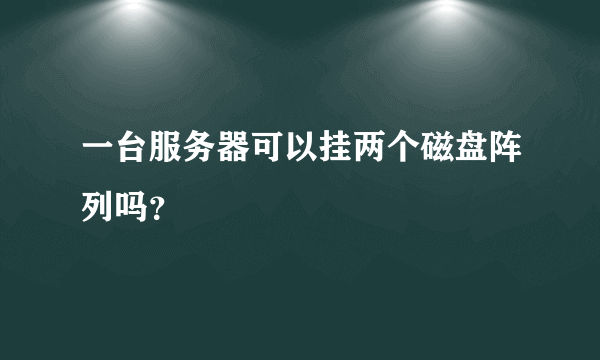 一台服务器可以挂两个磁盘阵列吗？