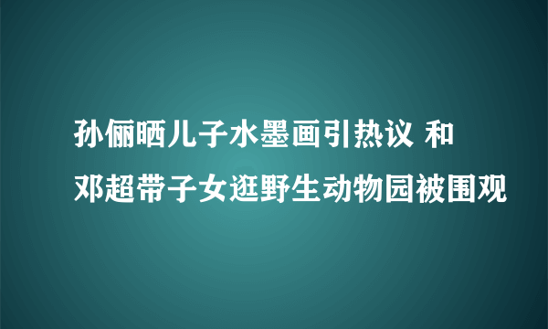 孙俪晒儿子水墨画引热议 和邓超带子女逛野生动物园被围观