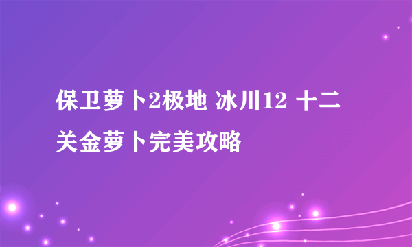 保卫萝卜2极地 冰川12 十二关金萝卜完美攻略