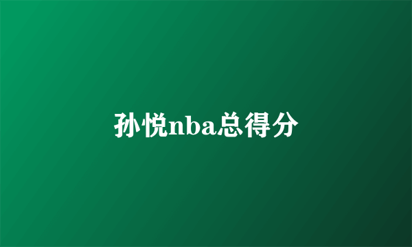 孙悦nba总得分