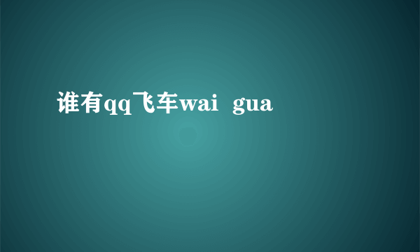 谁有qq飞车wai  gua