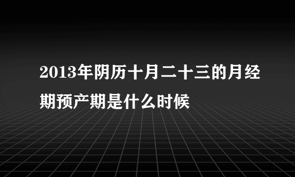 2013年阴历十月二十三的月经期预产期是什么时候