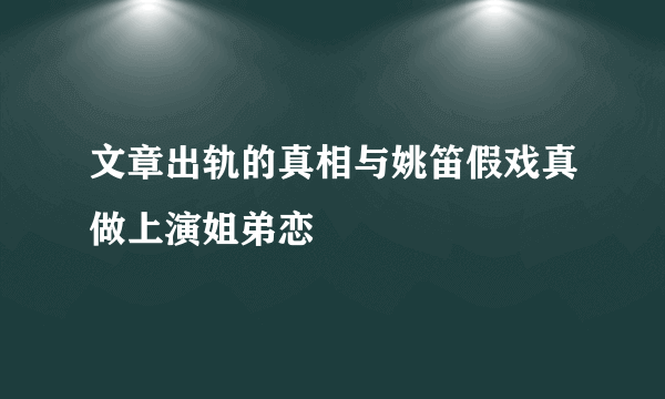 文章出轨的真相与姚笛假戏真做上演姐弟恋