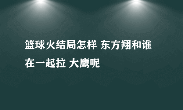 篮球火结局怎样 东方翔和谁在一起拉 大鹰呢