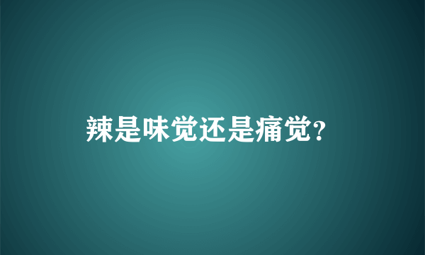 辣是味觉还是痛觉？