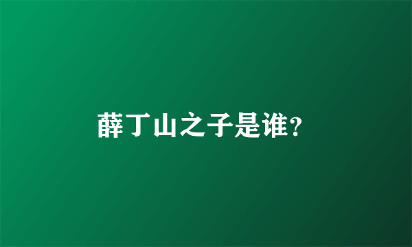 薛丁山之子是谁？