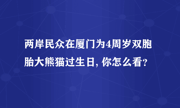 两岸民众在厦门为4周岁双胞胎大熊猫过生日, 你怎么看？