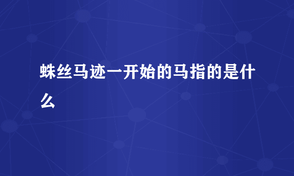 蛛丝马迹一开始的马指的是什么