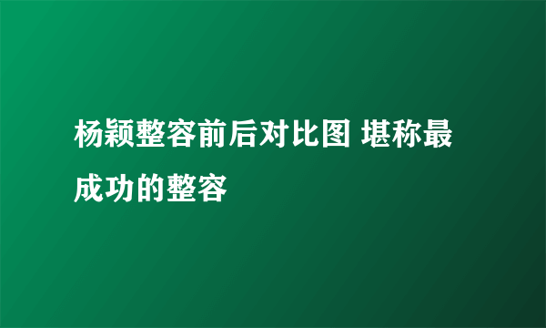 杨颖整容前后对比图 堪称最成功的整容