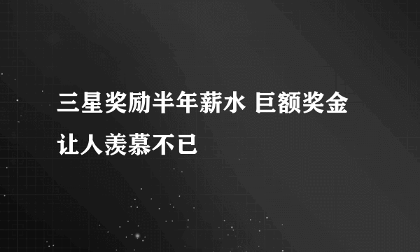 三星奖励半年薪水 巨额奖金让人羡慕不已