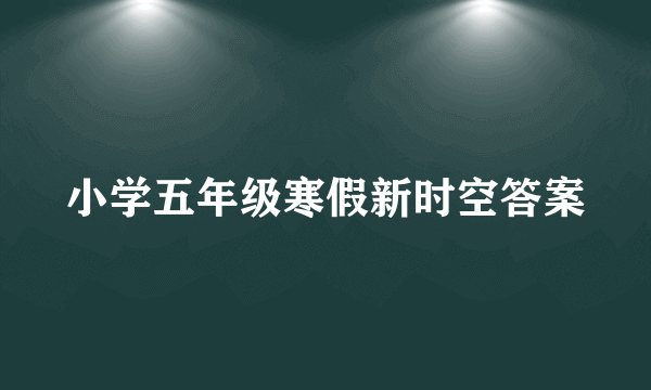 小学五年级寒假新时空答案