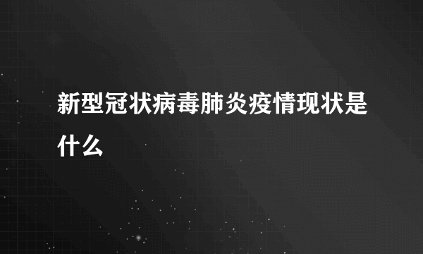 新型冠状病毒肺炎疫情现状是什么