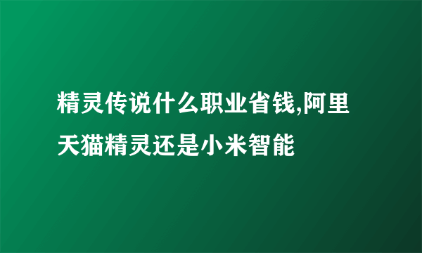 精灵传说什么职业省钱,阿里天猫精灵还是小米智能