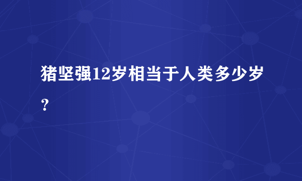 猪坚强12岁相当于人类多少岁？