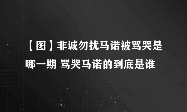 【图】非诚勿扰马诺被骂哭是哪一期 骂哭马诺的到底是谁