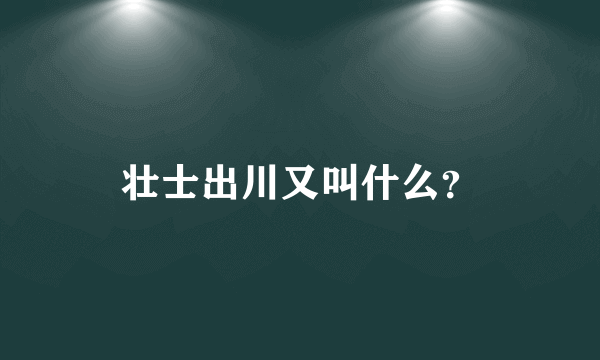 壮士出川又叫什么？