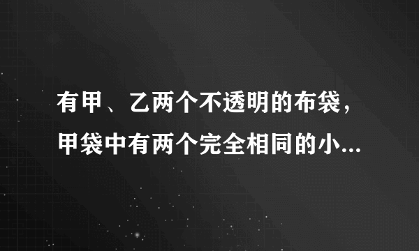 有甲、乙两个不透明的布袋，甲袋中有两个完全相同的小球，分别标有数字-1和3；乙袋中有三个完全相同的小球，分别标有数字1、0和-3．小丽先从甲袋中随机取出一个小球，记录下小球上的数字为x；再从乙袋中随机取出一个小球，记录下小球上的数字为y，设点A的坐标为（x，y）．（1）请用表格或树状图列出点A所有可能的坐标；（2）求点A在反比例函数y=图象上的概率．