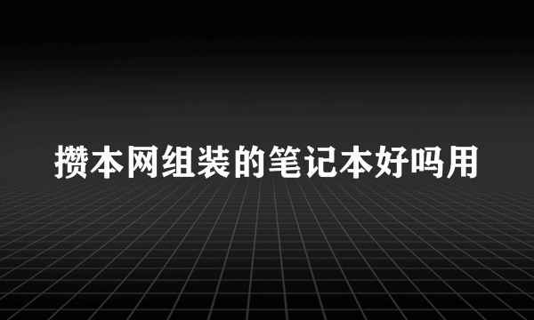 攒本网组装的笔记本好吗用