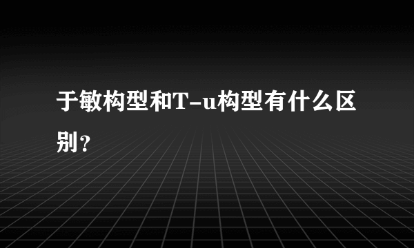 于敏构型和T-u构型有什么区别？