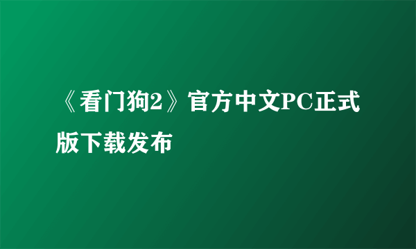 《看门狗2》官方中文PC正式版下载发布