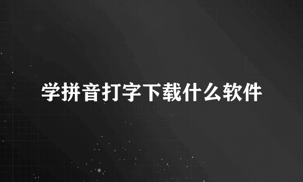 学拼音打字下载什么软件