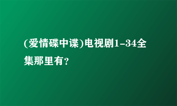 (爱情碟中谍)电视剧1-34全集那里有？