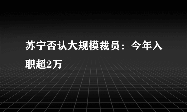 苏宁否认大规模裁员：今年入职超2万