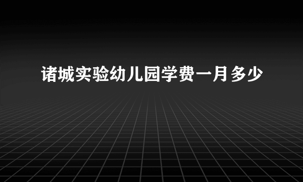 诸城实验幼儿园学费一月多少