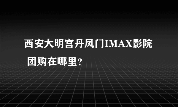 西安大明宫丹凤门IMAX影院  团购在哪里？