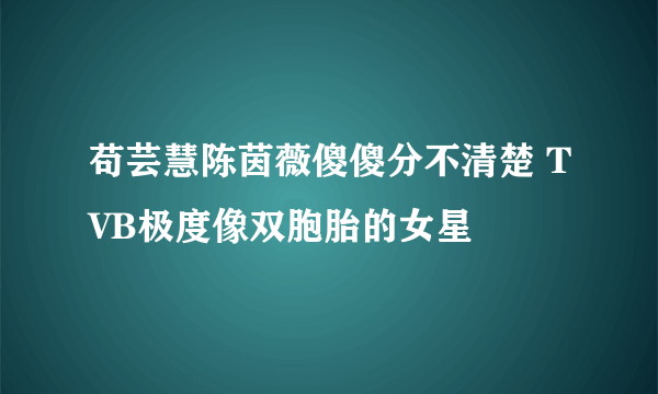 苟芸慧陈茵薇傻傻分不清楚 TVB极度像双胞胎的女星