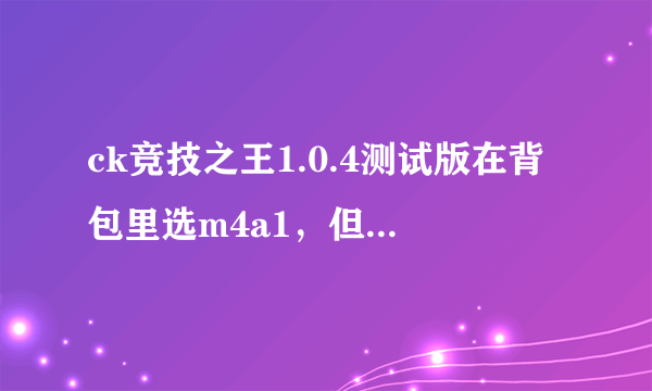 ck竞技之王1.0.4测试版在背包里选m4a1，但是进入游戏后却是svd狙击步枪，这是怎么回事？求解！！！!!!!!!!