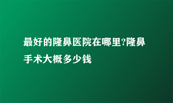 最好的隆鼻医院在哪里?隆鼻手术大概多少钱