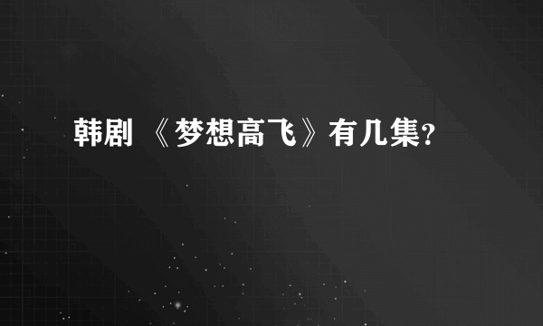 韩剧 《梦想高飞》有几集？