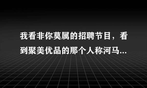 我看非你莫属的招聘节目，看到聚美优品的那个人称河马哥的刘惠璞很有意思啊，他是什么来头啊？求解答？