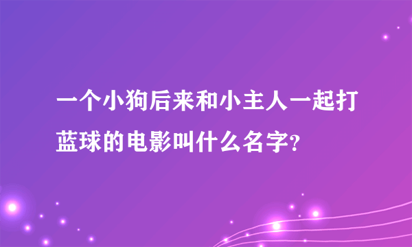 一个小狗后来和小主人一起打蓝球的电影叫什么名字？