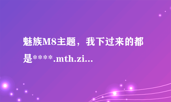 魅族M8主题，我下过来的都是****.mth.zip的压缩文件